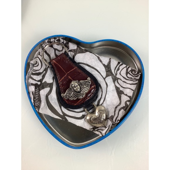 Brighton Heart and Angel Leather Keychain in presentation box EUC - Picture 6 of 12